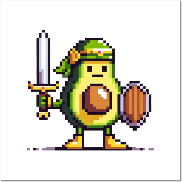 8-Bit Avocado Hero - Pixel Adventure Wall Art by Pixel Punkster